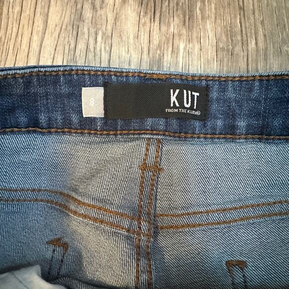 Kut from the Kloth Denim Shorts Jorts Women’s 8 Medium Wash Rolled Hem High Rise - Picture 6 of 7